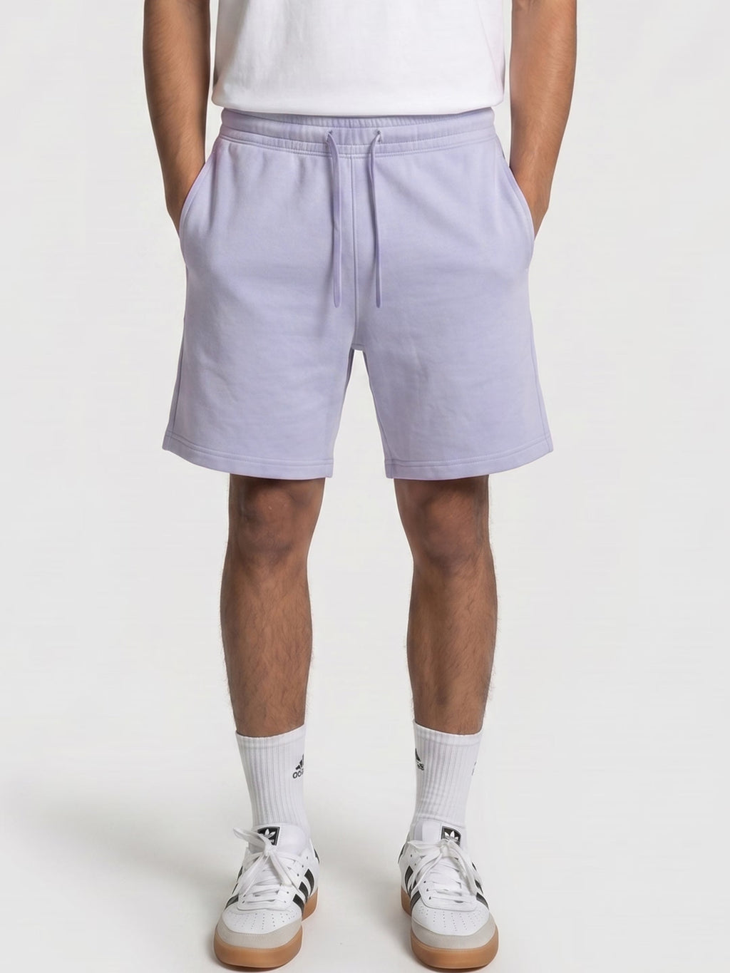 Light Purple Cotton Men's Shorts
