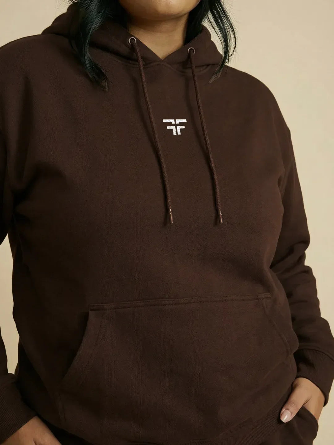 Coffee Brown Straight Thermal Co-ord Set (Hoodie & Straight Fit Tracks Combo)