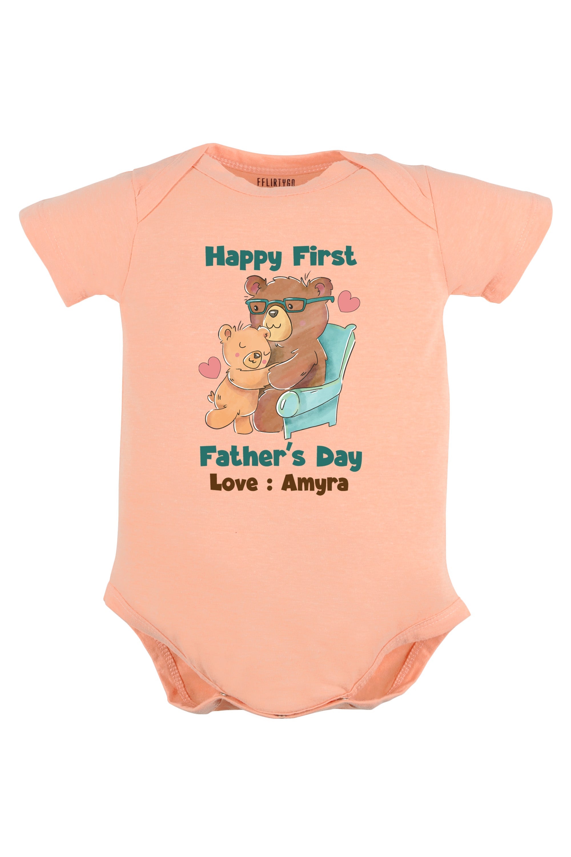 Happy First Father's Day Baby Romper | Onesies w/ Custom Name