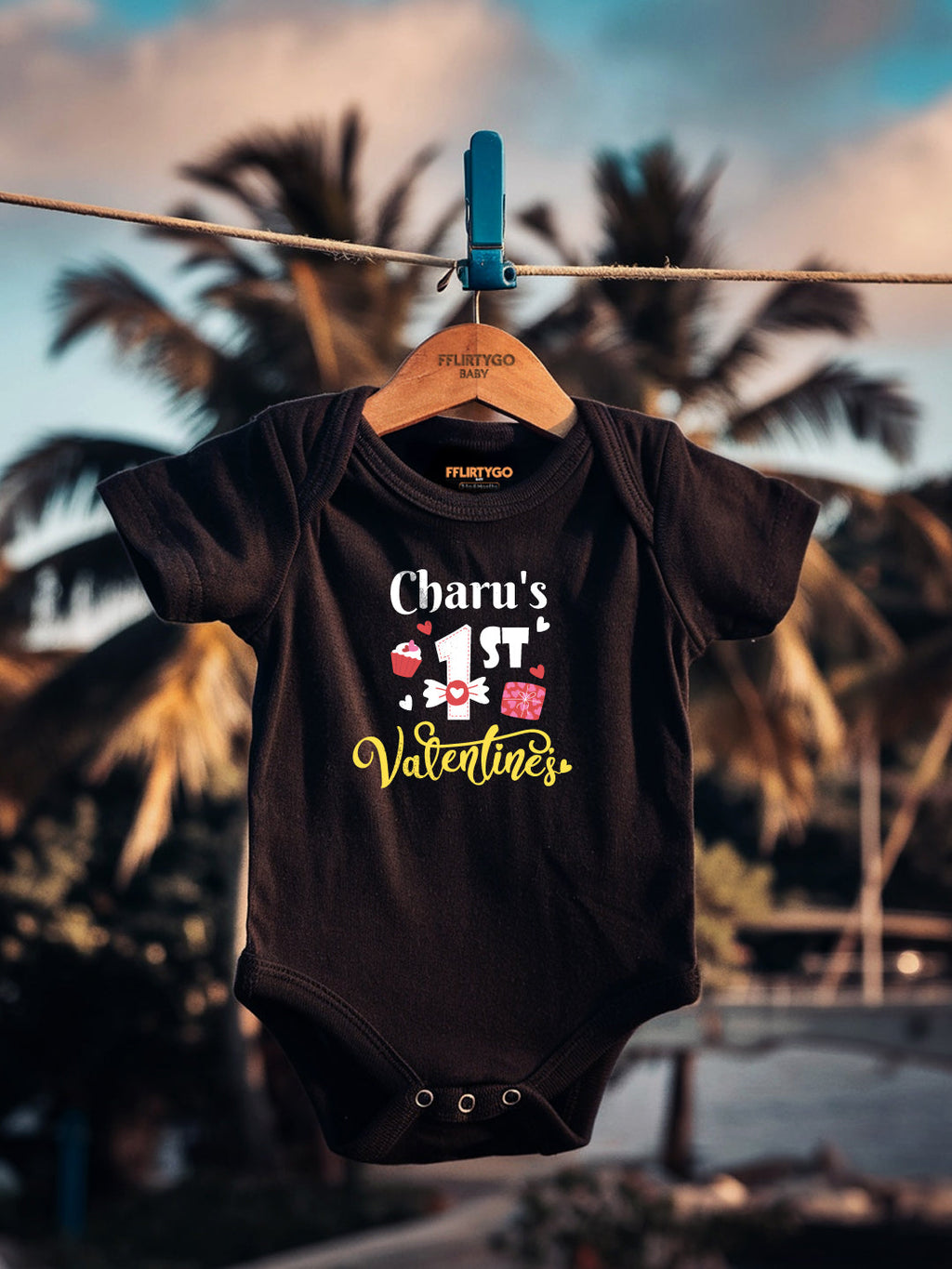 1st Valentine's Baby Romper | Onesies w/ Custom Name