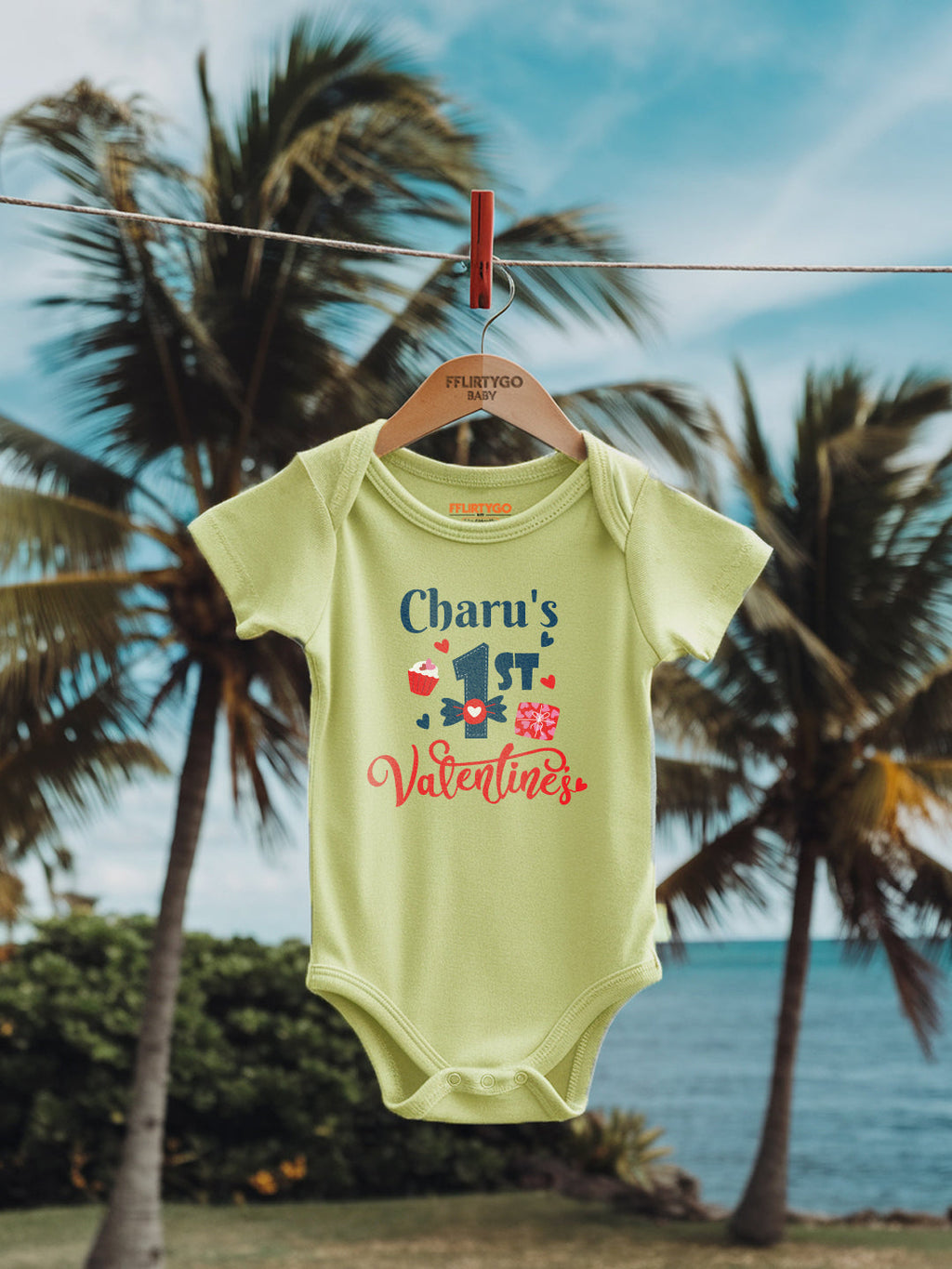 1st Valentine's Baby Romper | Onesies w/ Custom Name