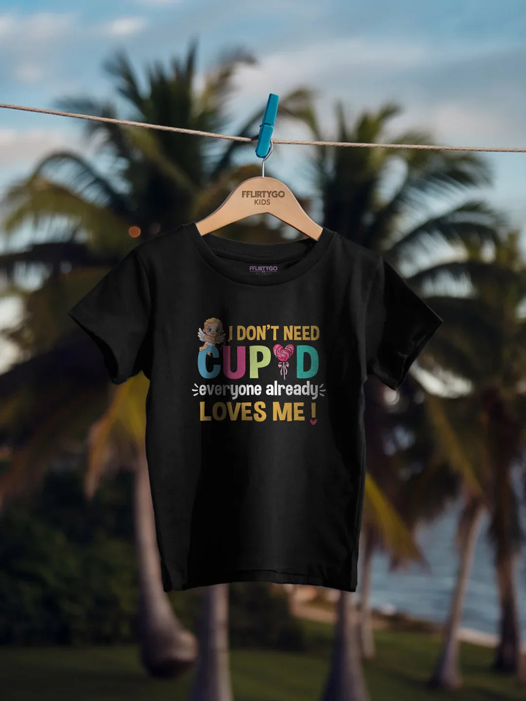 I Don't Need Cupid Everyone Already Loves Me Kids T Shirt