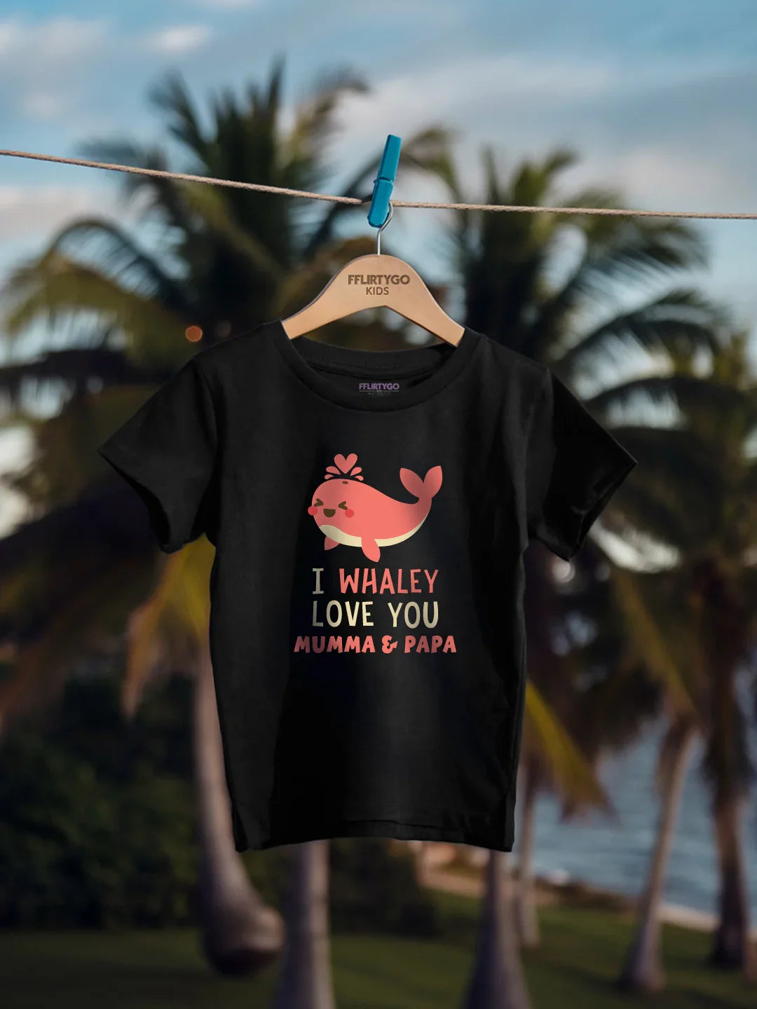 I Whaley Love You Mumma & Papa Kids T Shirt