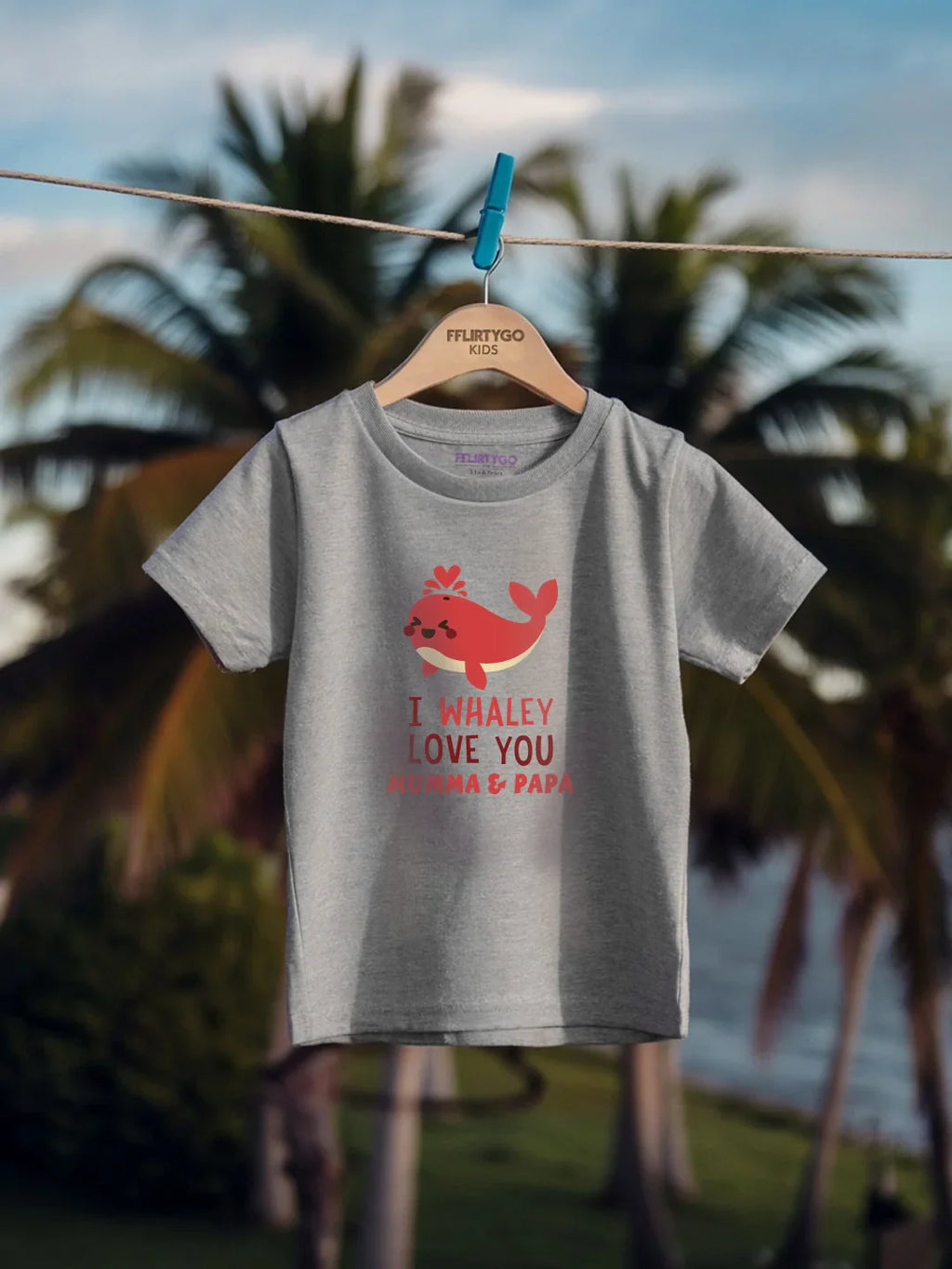 I Whaley Love You Mumma & Papa Kids T Shirt