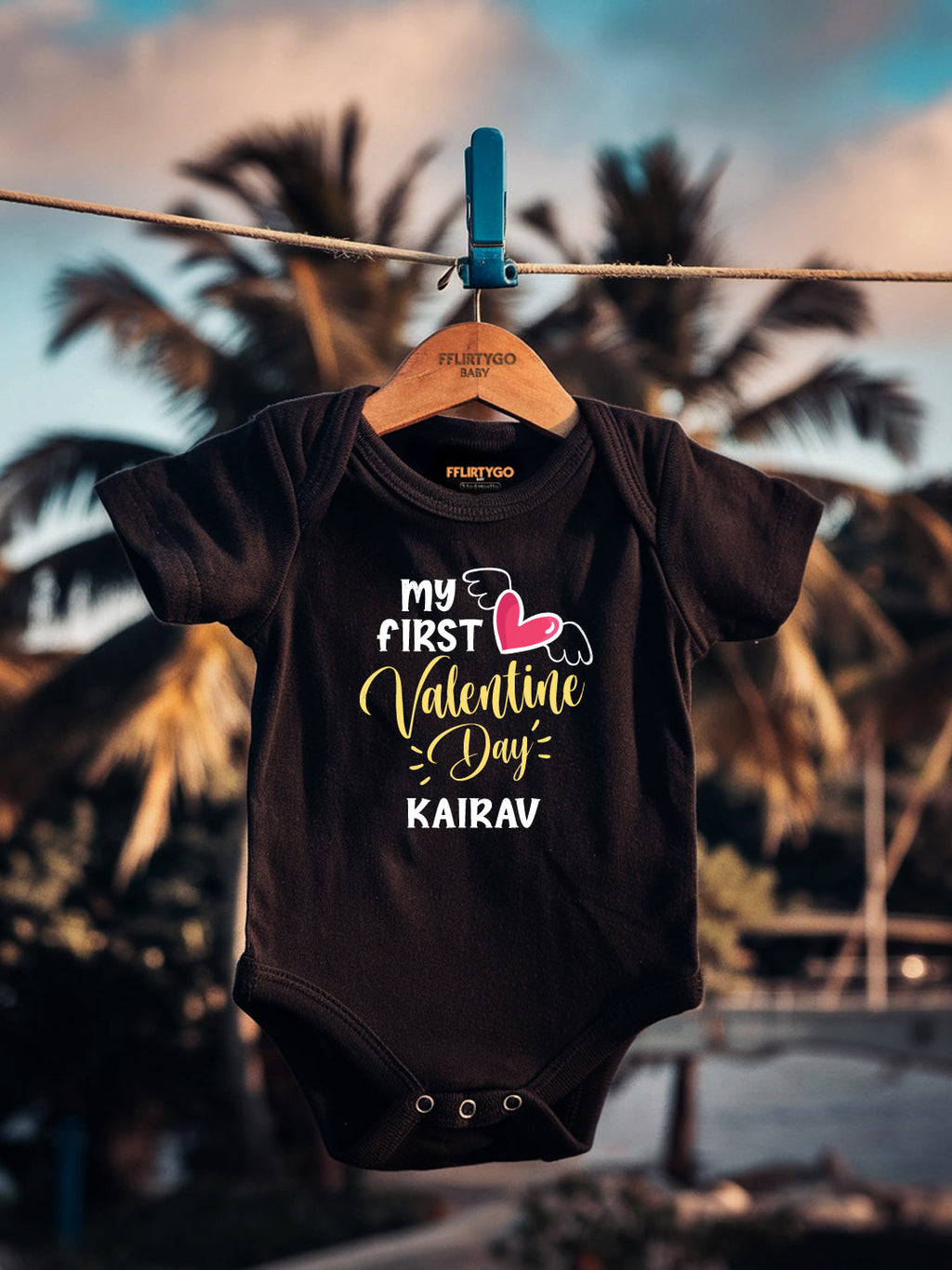 My First Valentine Day Baby Romper | Onesies w/ Custom Name